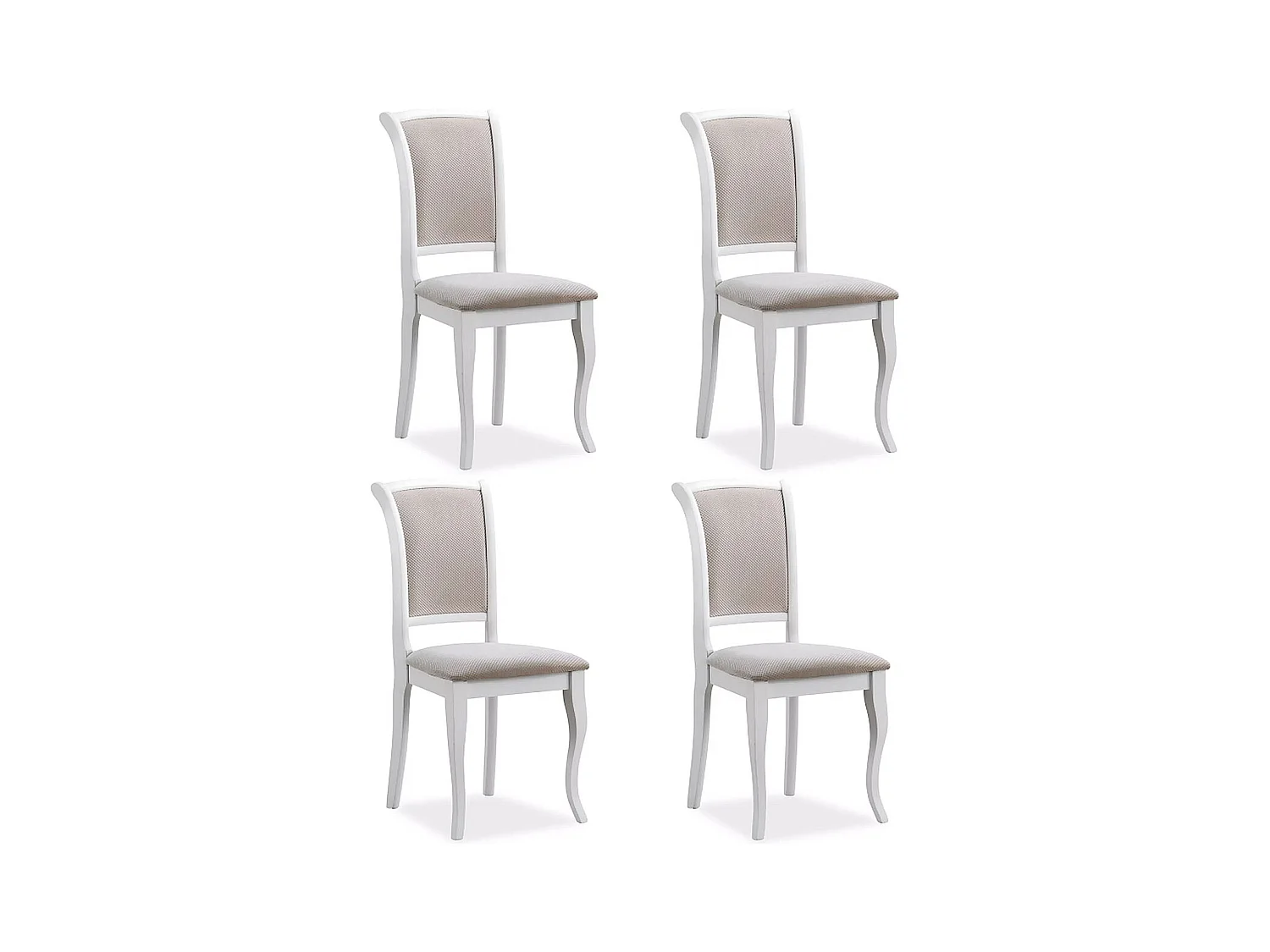 ESSZIMMERSTÜHLE Olivia 4-teilig Weiß / Beige