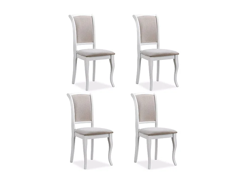 ESSZIMMERSTÜHLE Olivia 4-teilig Weiß / Beige