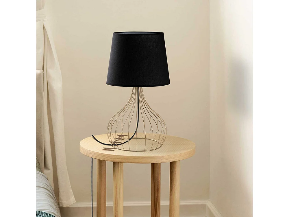 Lampe à poser en métal et tissu Telis