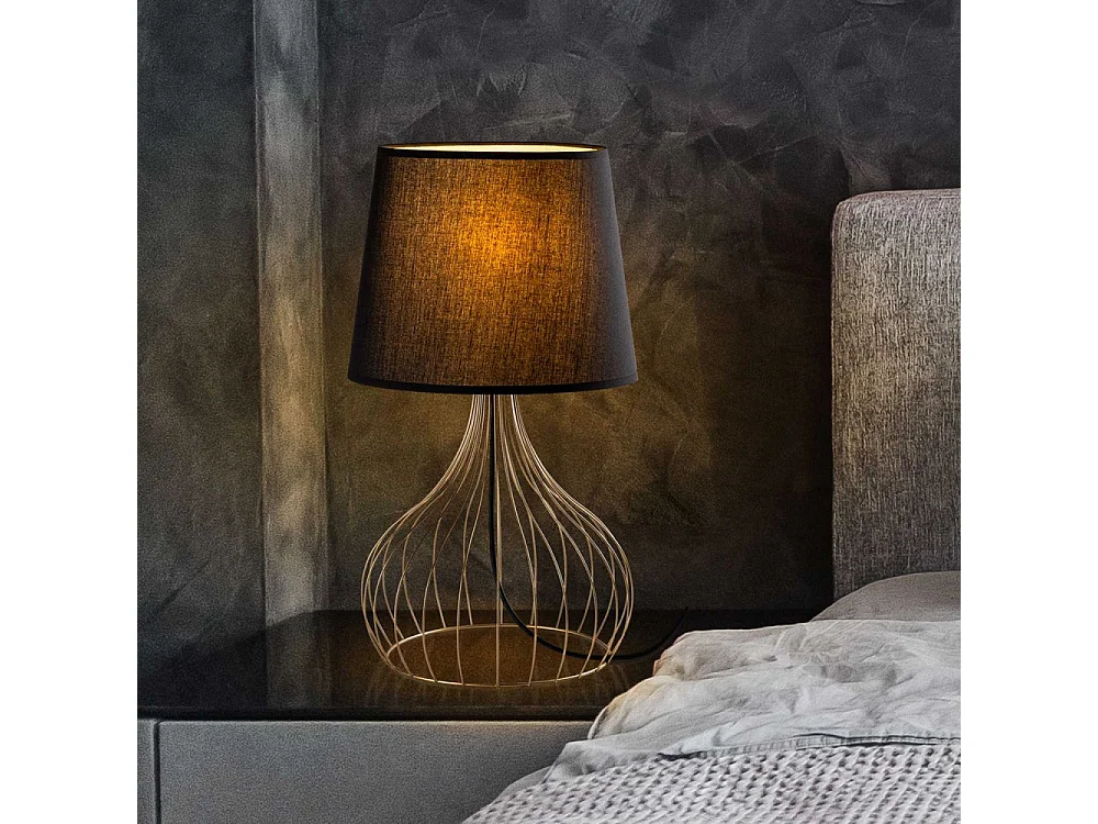 Lampe à poser en métal et tissu Telis