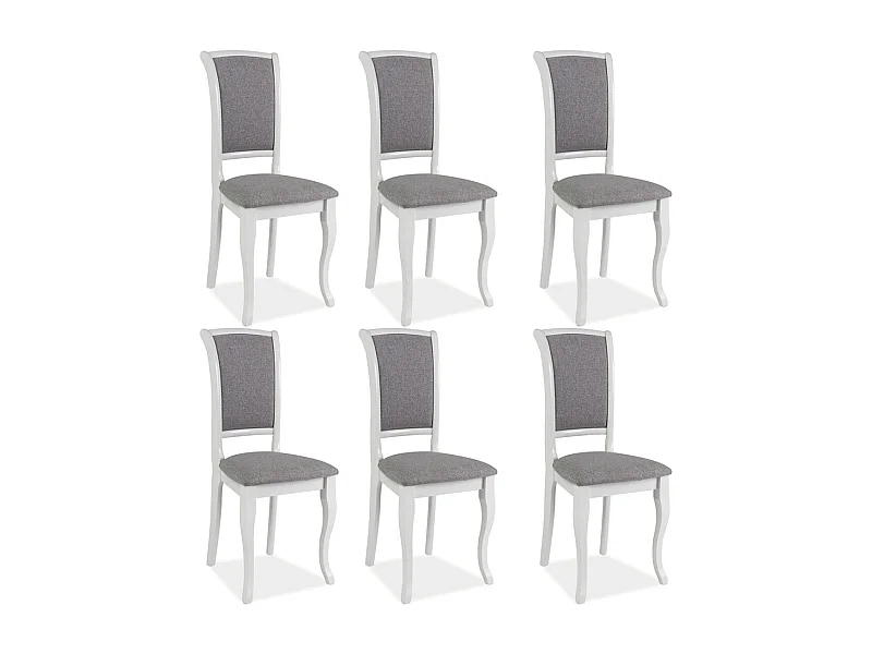 ESSZIMMERSTÜHLE Olivia 6-teilig Weiß / Grau