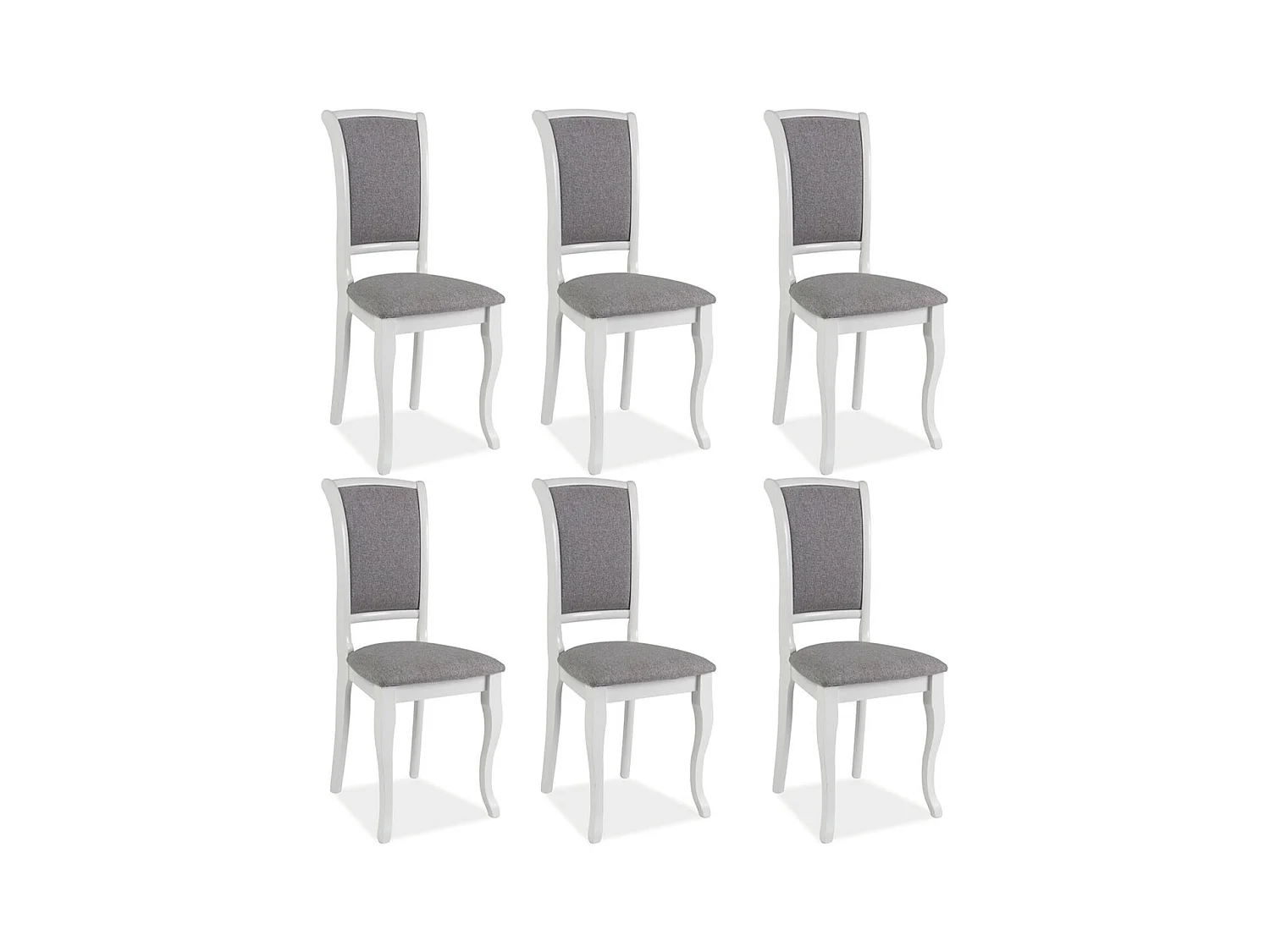 ESSZIMMERSTÜHLE Olivia 6-teilig Weiß / Grau