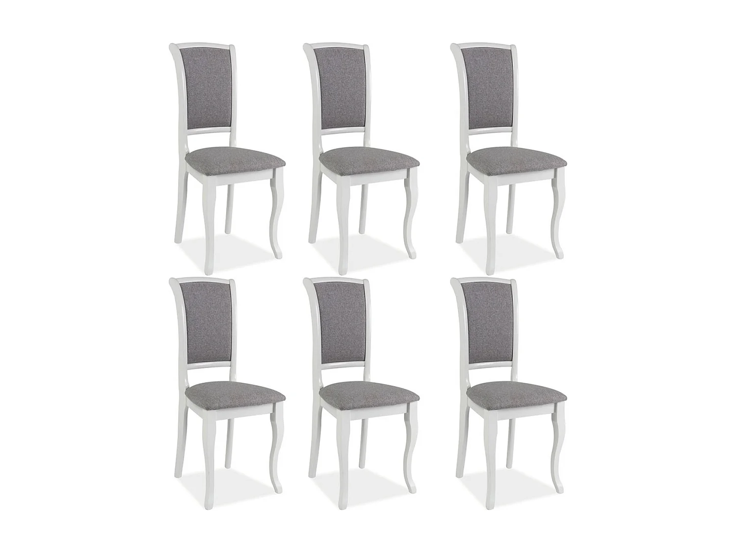 ESSZIMMERSTÜHLE Olivia 6-teilig Weiß / Grau