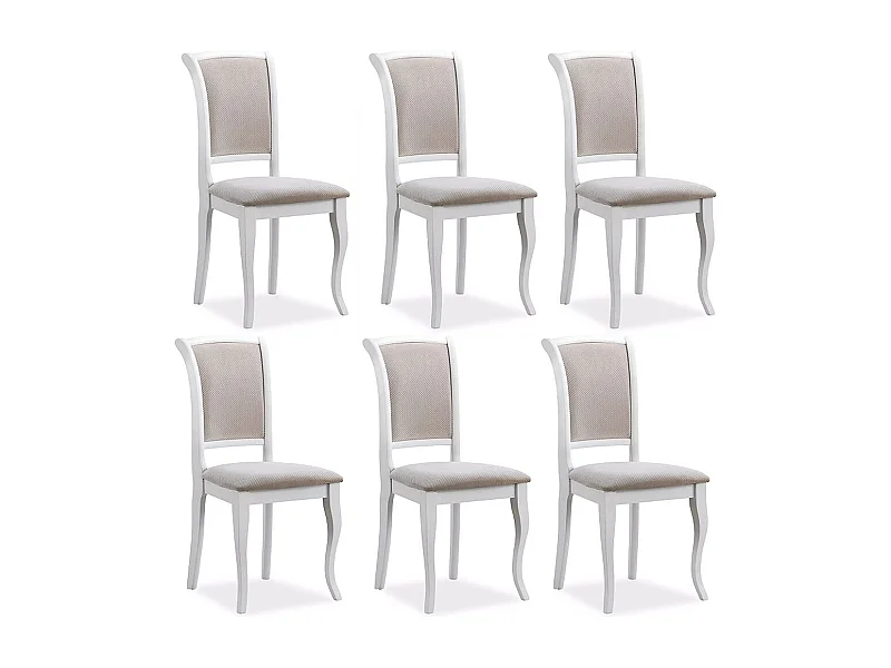 ESSZIMMERSTÜHLE Olivia X-teilig Weiß / Beige