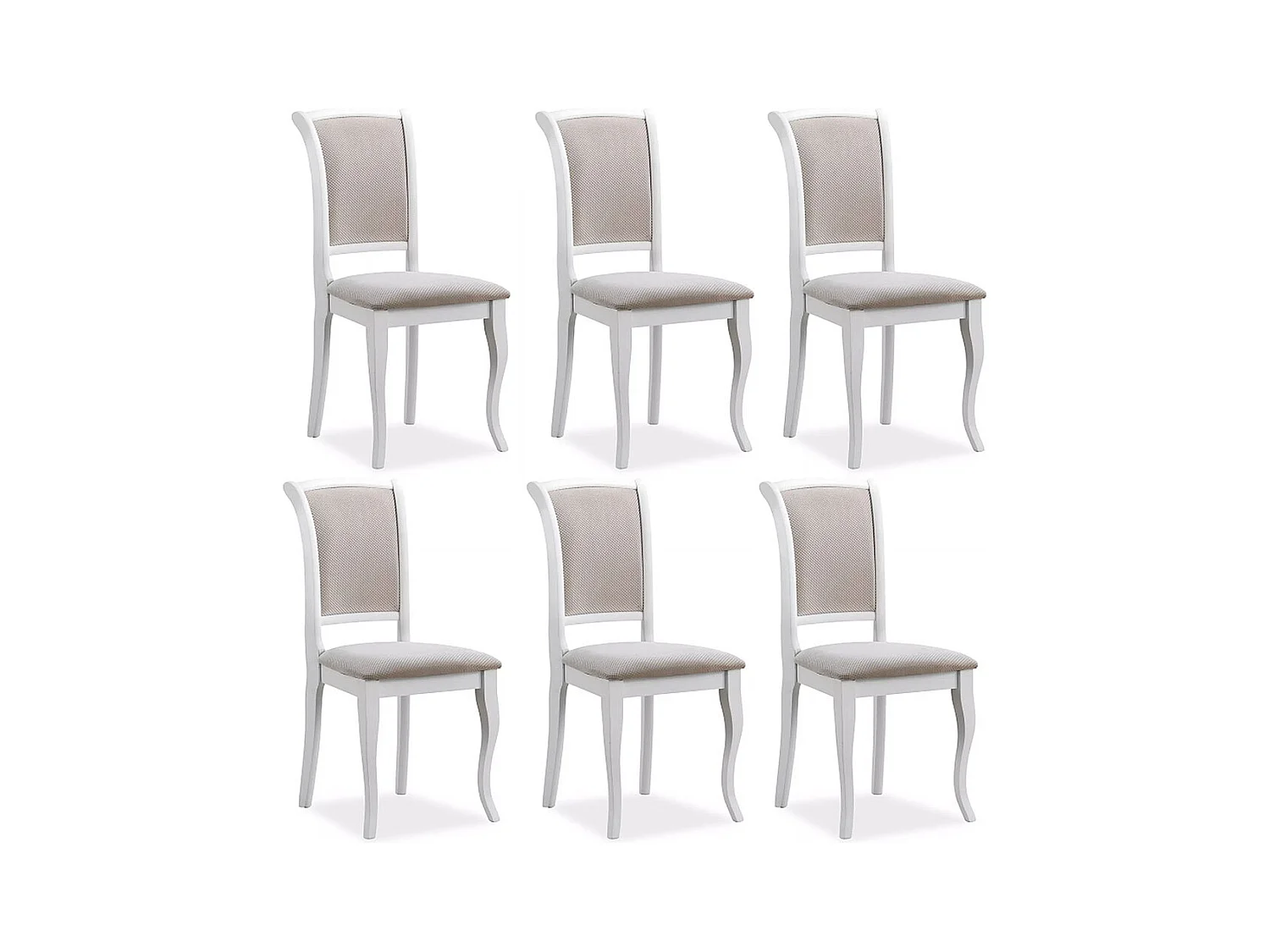 ESSZIMMERSTÜHLE Olivia X-teilig Weiß / Beige