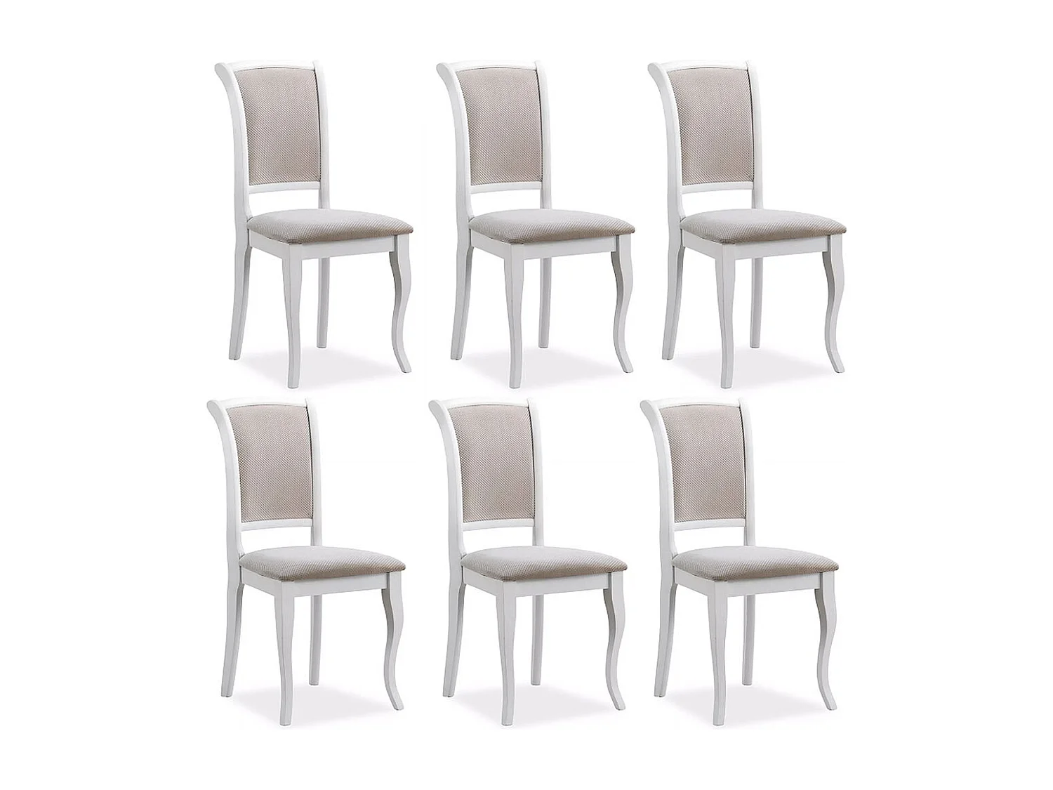 ESSZIMMERSTÜHLE Olivia X-teilig Weiß / Beige