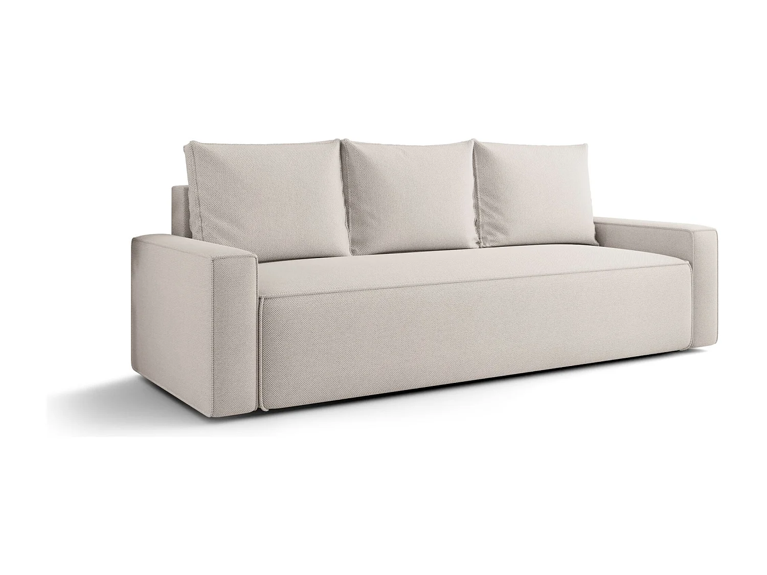 Sofa SAVIO Curio 02 kremowy z pojemnikiem na pościel sofa do salonu, sofa rozkładana, sofa z pojemnikiem