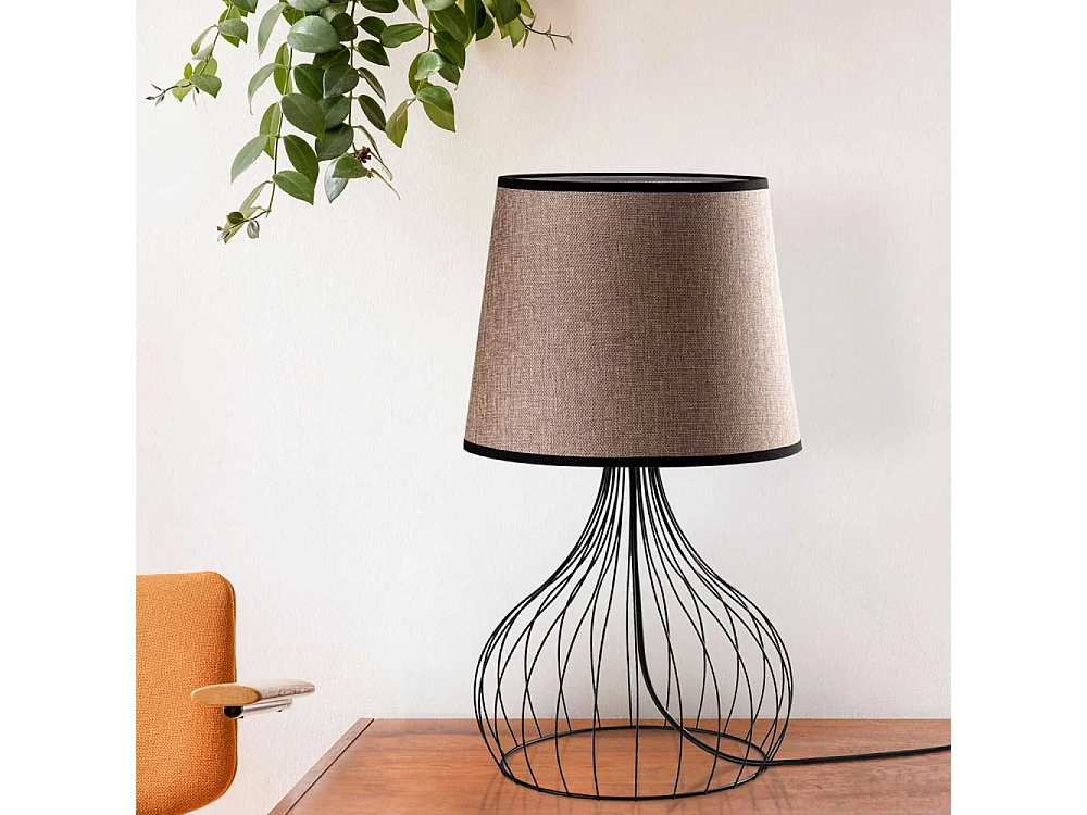 Lampe à poser en métal et tissu Telis
