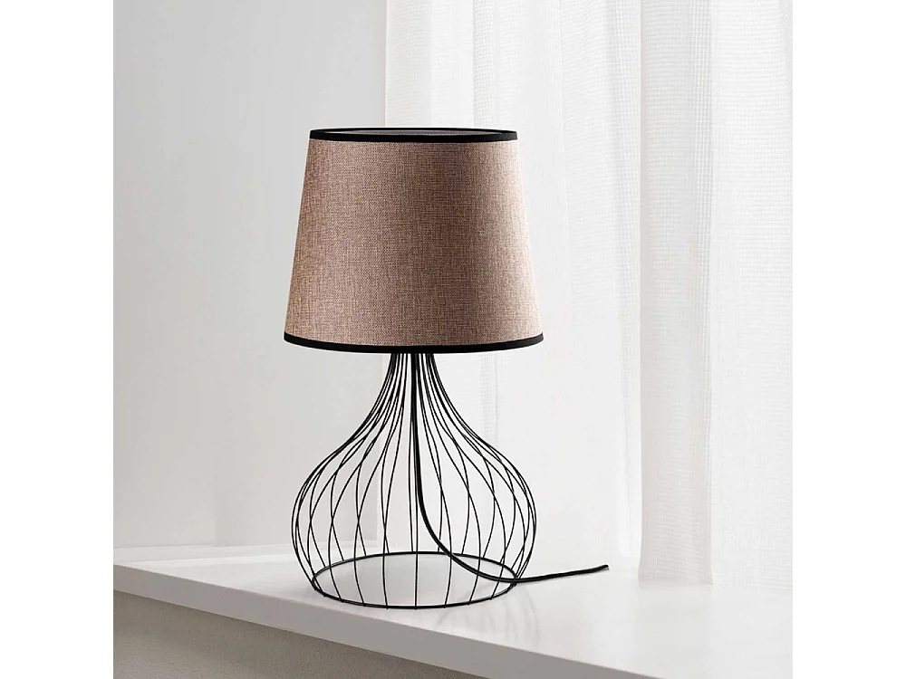 Lampe à poser en métal et tissu Telis