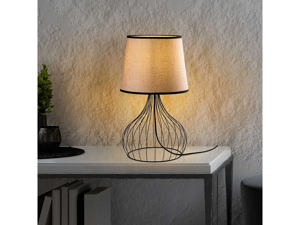 Lampe à poser en métal et tissu Telis
