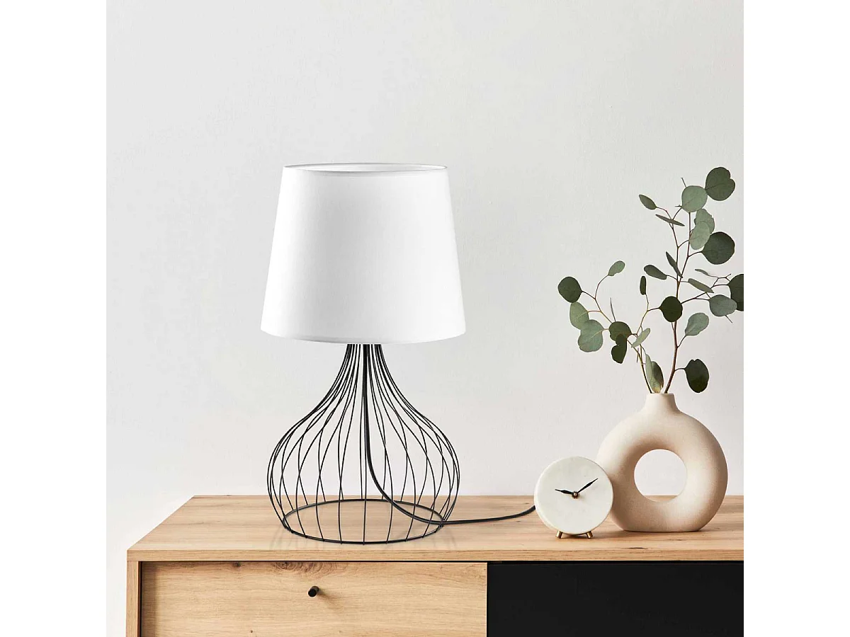 Lampe à poser en métal et tissu Telis