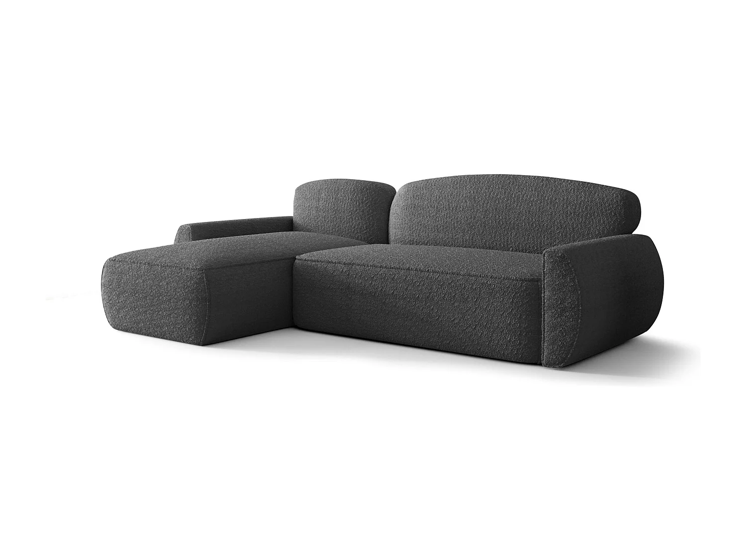 ECKSOFA mit Schlaffunktion LUCAS Quelle 92 Dunkelgrau Links L-Form Sofa mit Stauraum Bettkasten Wohnzimmersofa Couch Sofa Bettsofa Bettkasten Bettcouch