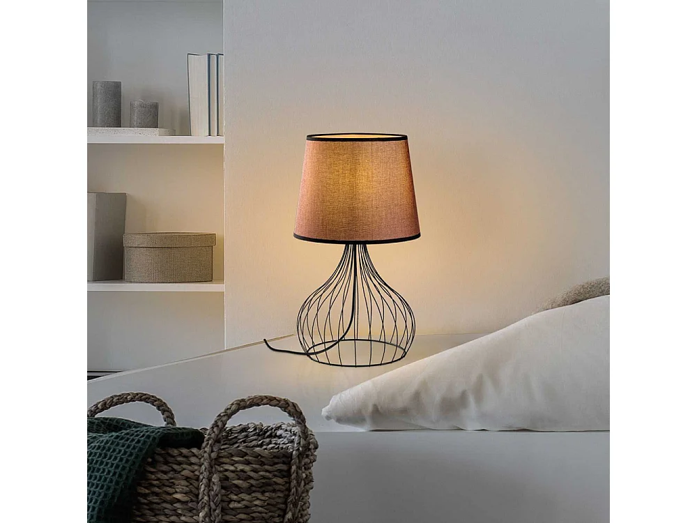 Lampe à poser en métal et tissu Telis