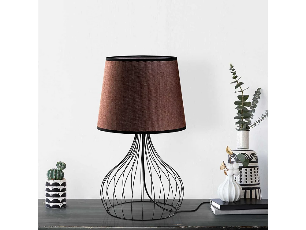 Lampe à poser en métal et tissu Telis