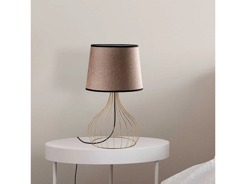 Lampe à poser en métal et tissu Telis