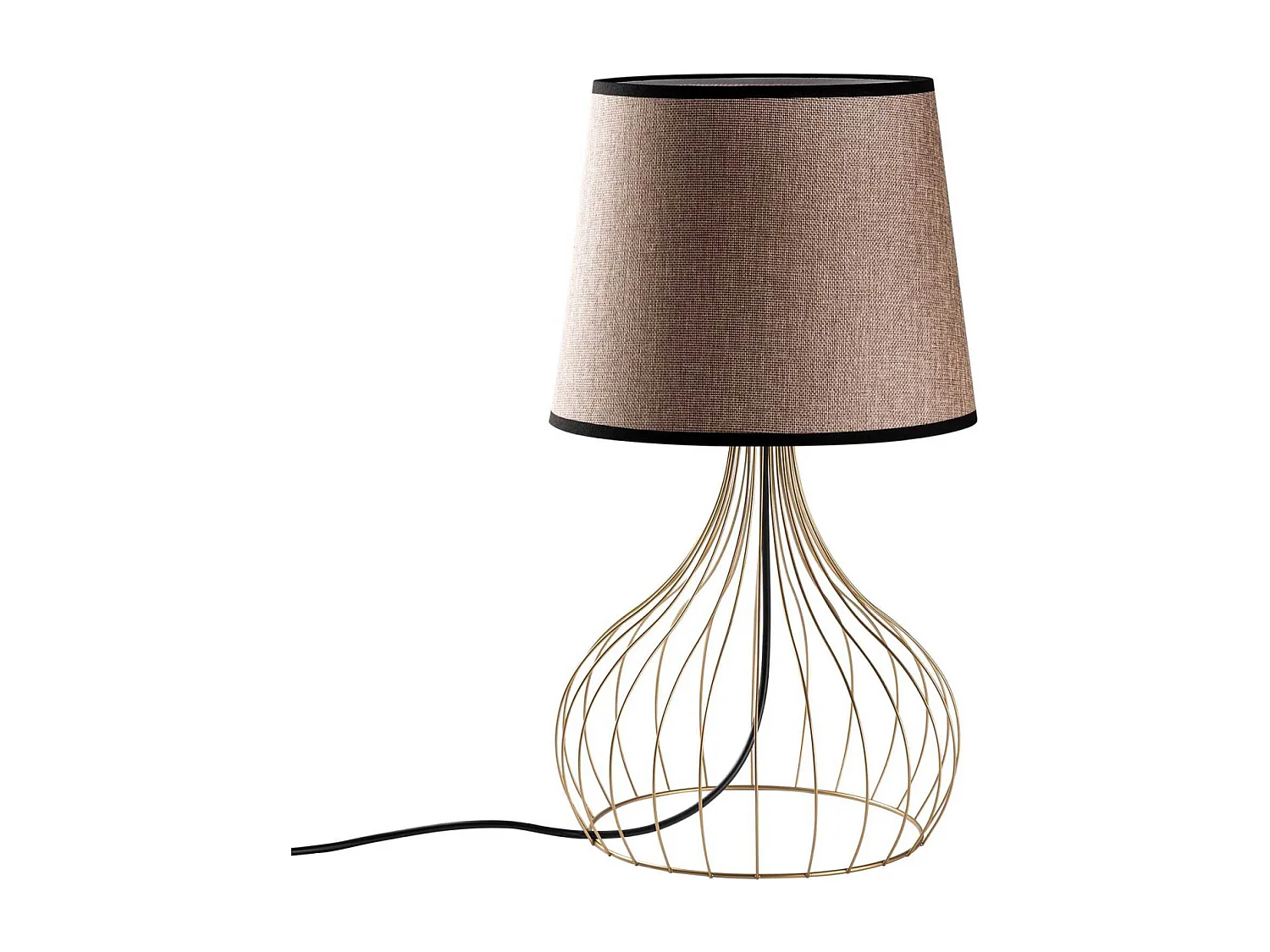 Lampe à poser en métal et tissu Telis