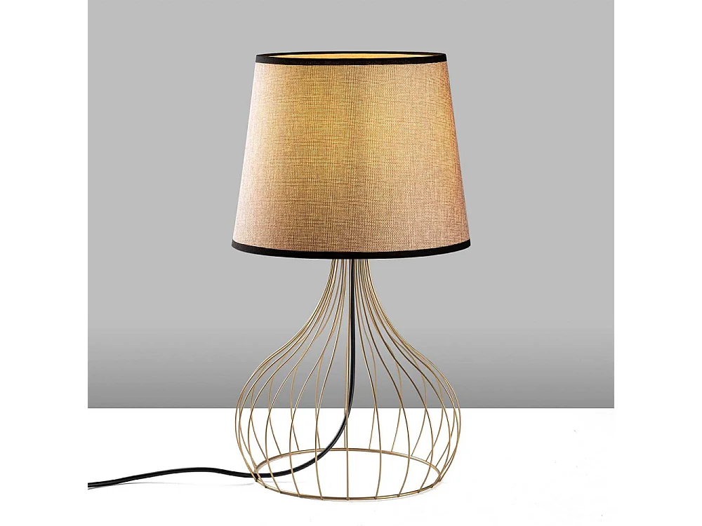 Lampe à poser en métal et tissu Telis