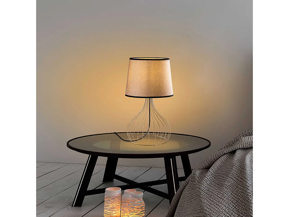 Lampe à poser en métal et tissu Telis