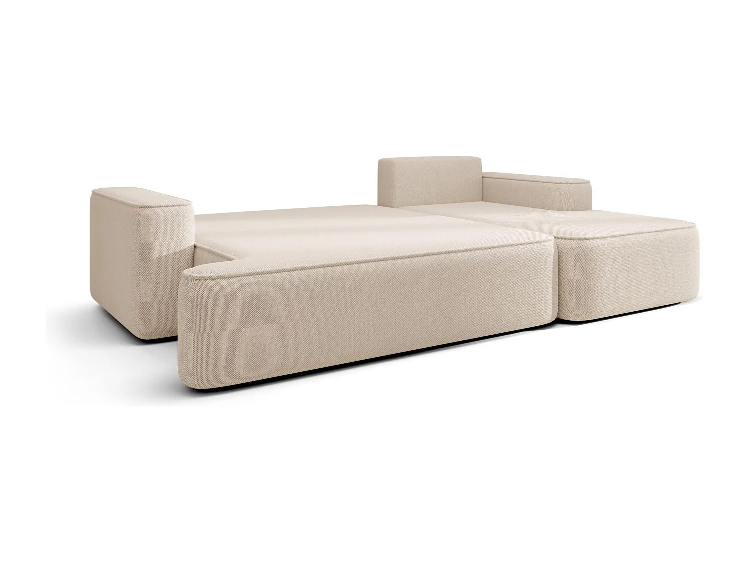 ECKSOFA mit Schlaffunktion FIGO Quelle 100 Schwarz Rechts L-Form Sofa mit Stauraum Bettkasten Wohnzimmersofa Couch Sofa Bettsofa Bettkasten Bettcouch