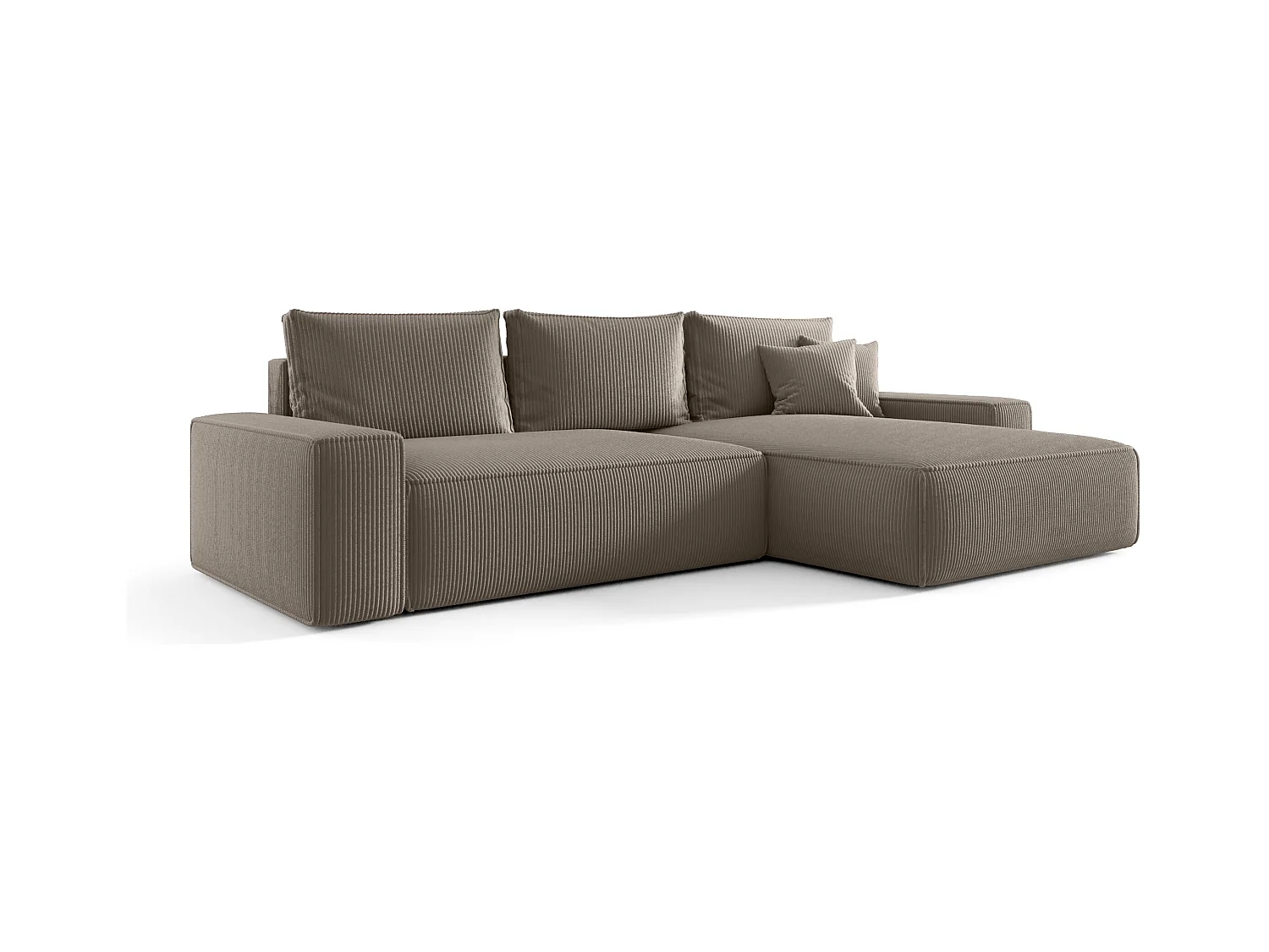 Hoekbank MONA met slaapfunctie POSO 03 lichtbruin rechts L-vormige bank met opbergruimte woonkamerbank slaapbank