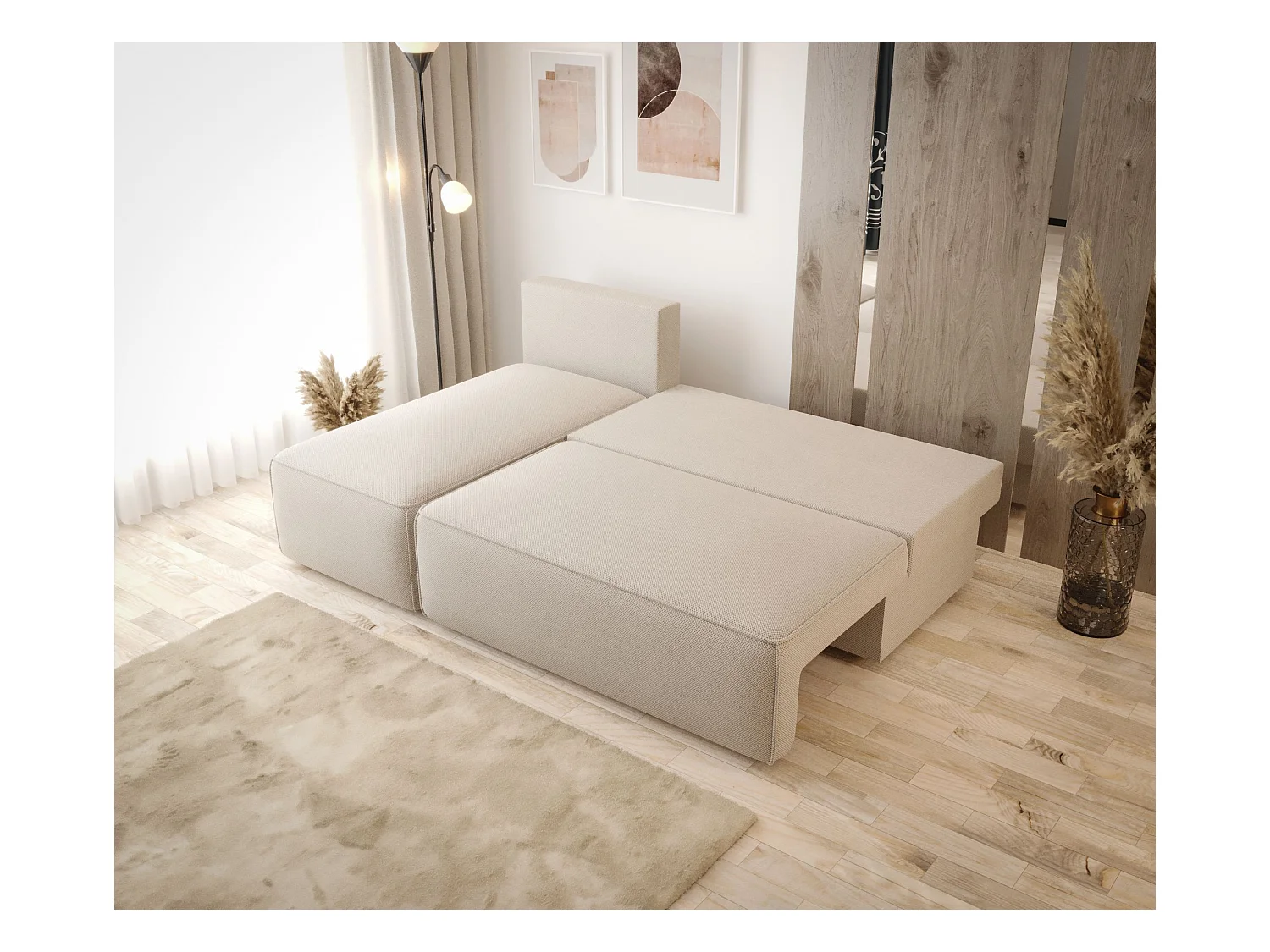 Narożnik z funkcją spania SAVIO MINI Quelle 02 lewy sofa w kształcie L z pojemnikiem na pościel sofa do salonu, sofa rozkładana, sofa z pojemnikiem