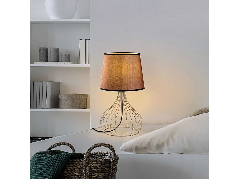 Lampe à poser en métal et tissu Telis