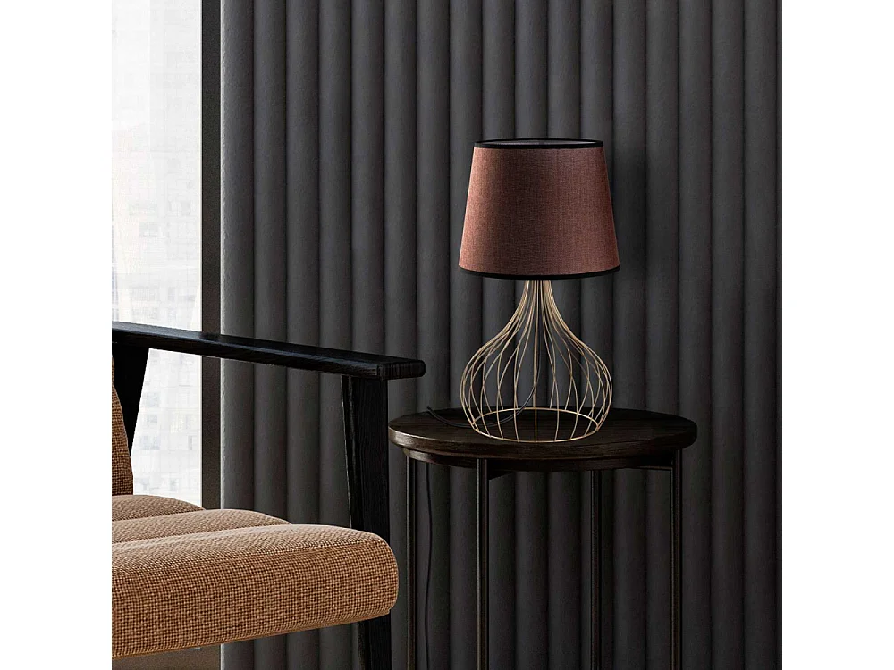 Lampe à poser en métal et tissu Telis