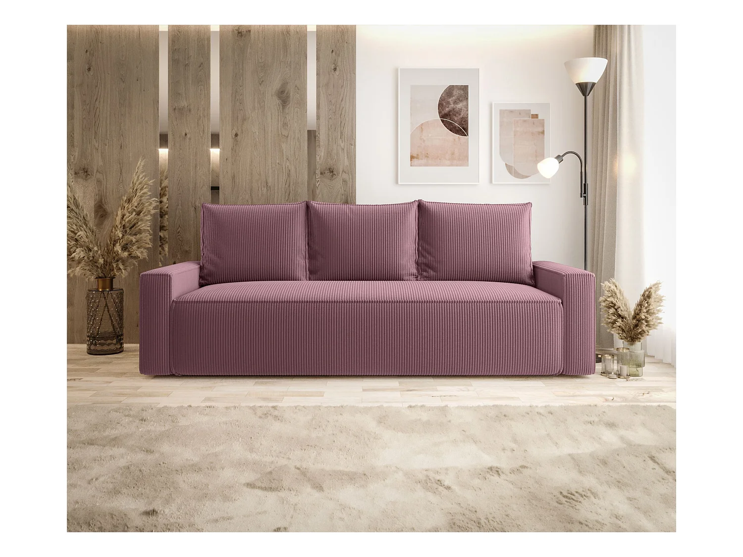 SOFA SAVIO Poso 130 Violett mit Stauraum Bettkasten Wohnzimmersofa Couch Sofa Bettsofa Bettkasten Bettcouch