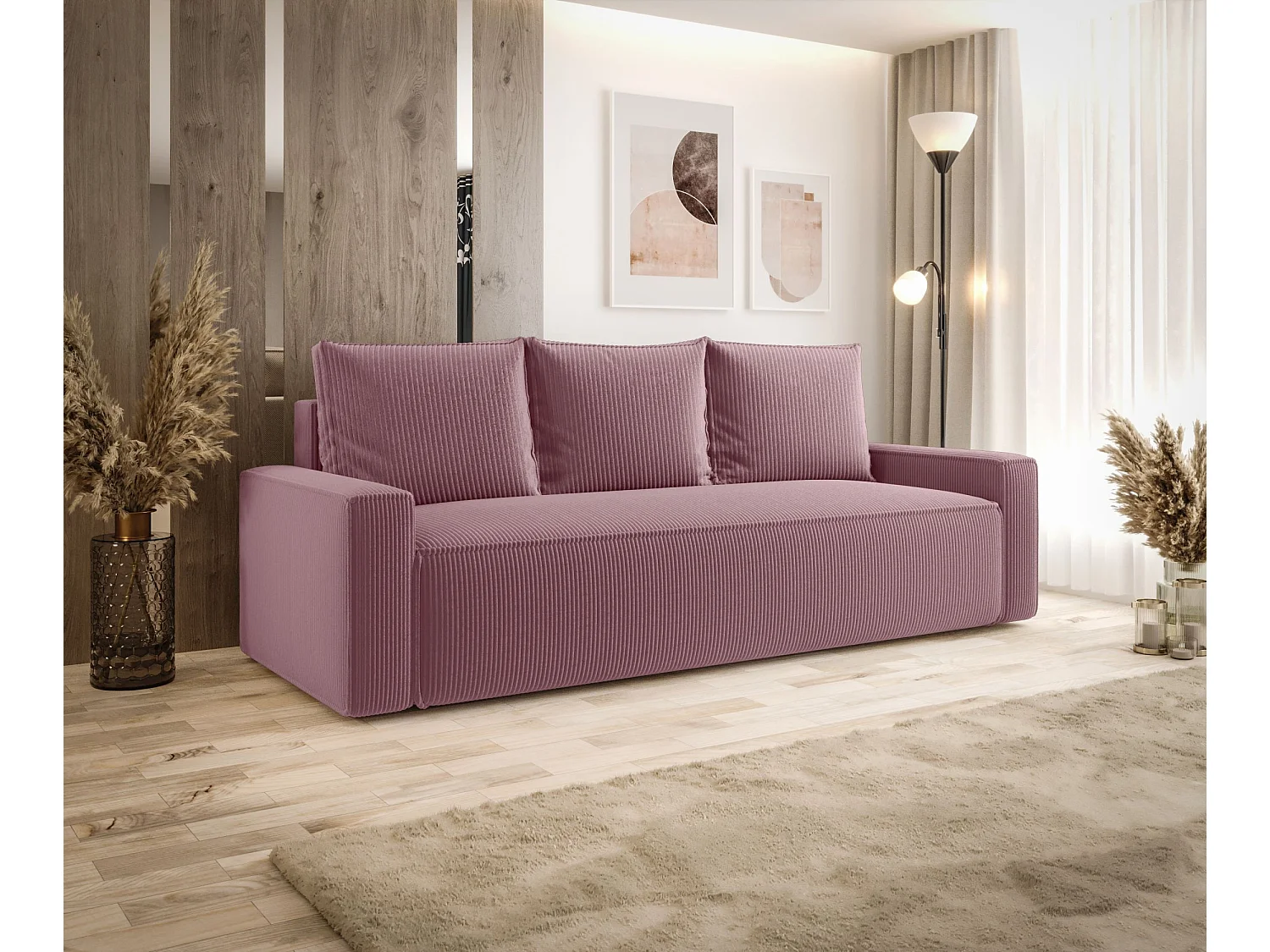 SOFA SAVIO Poso 130 Violett mit Stauraum Bettkasten Wohnzimmersofa Couch Sofa Bettsofa Bettkasten Bettcouch