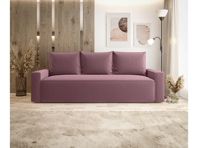 SOFA SAVIO Poso 130 Violett mit Stauraum Bettkasten Wohnzimmersofa Couch Sofa Bettsofa Bettkasten Bettcouch