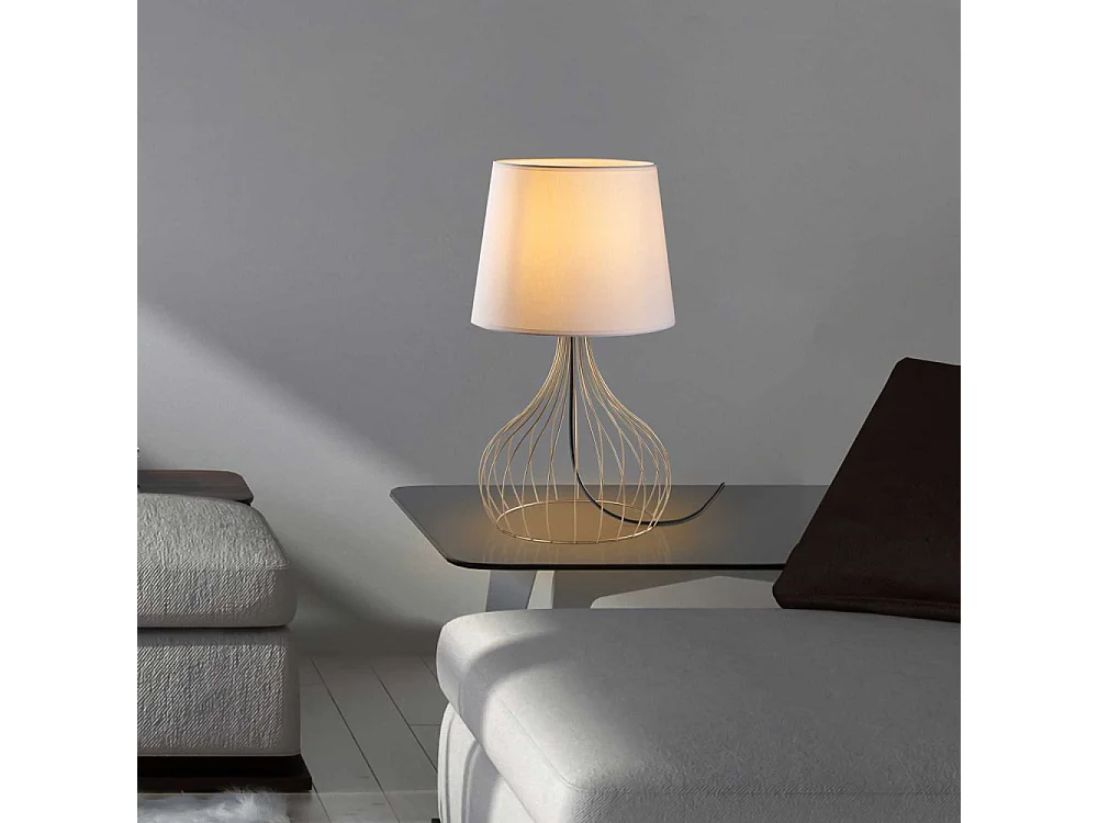 Lampe à poser en métal et tissu Telis