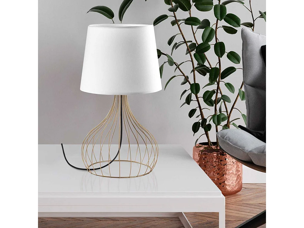 Lampe à poser en métal et tissu Telis