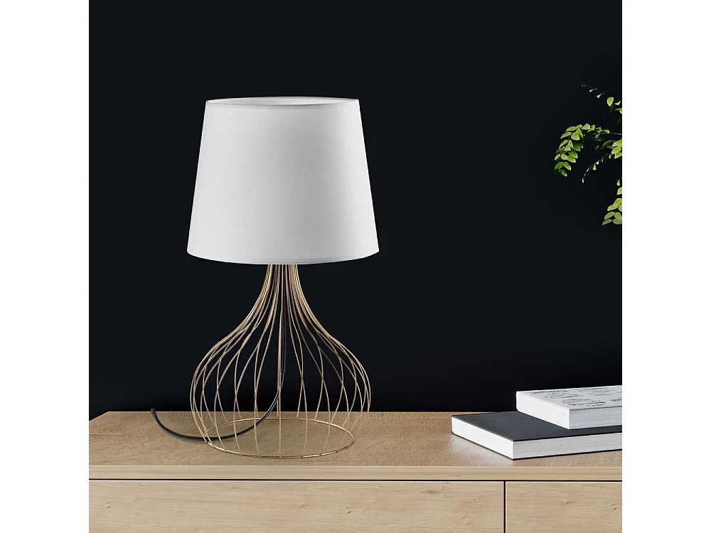 Lampe à poser en métal et tissu Telis