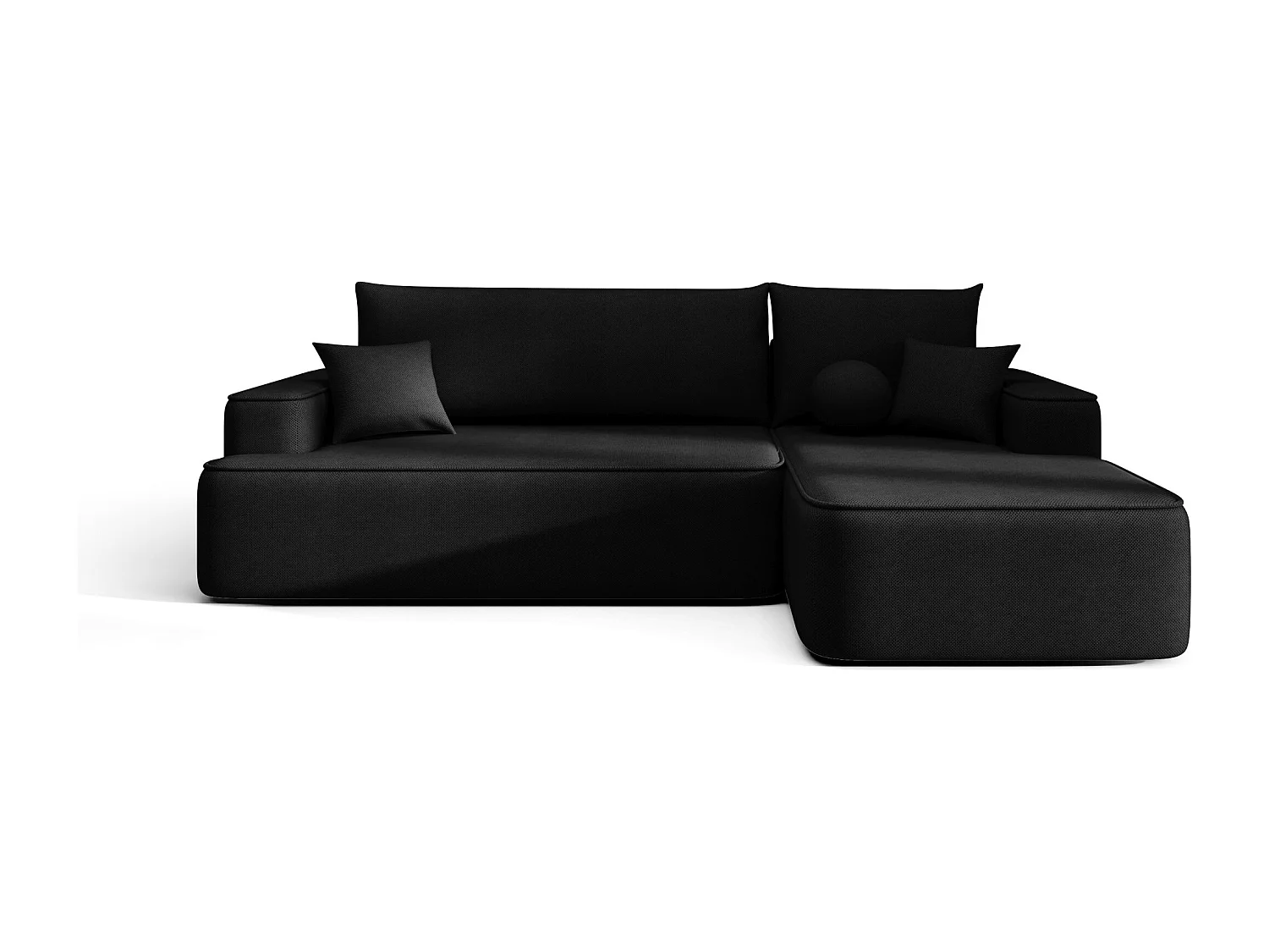 ECKSOFA mit Schlaffunktion FIGO Curio 99 Schwarz Rechts L-Form Sofa mit Stauraum Bettkasten Wohnzimmersofa Couch Sofa Bettsofa Bettkasten Bettcouch