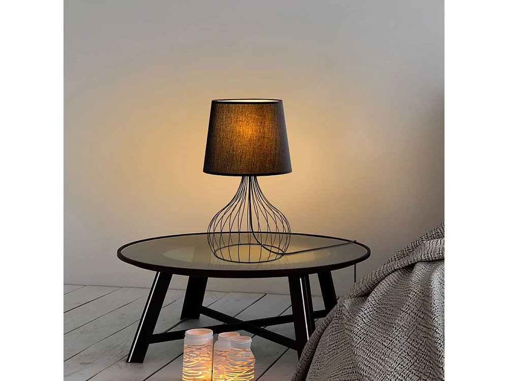 Lampe à poser en métal et tissu Telis