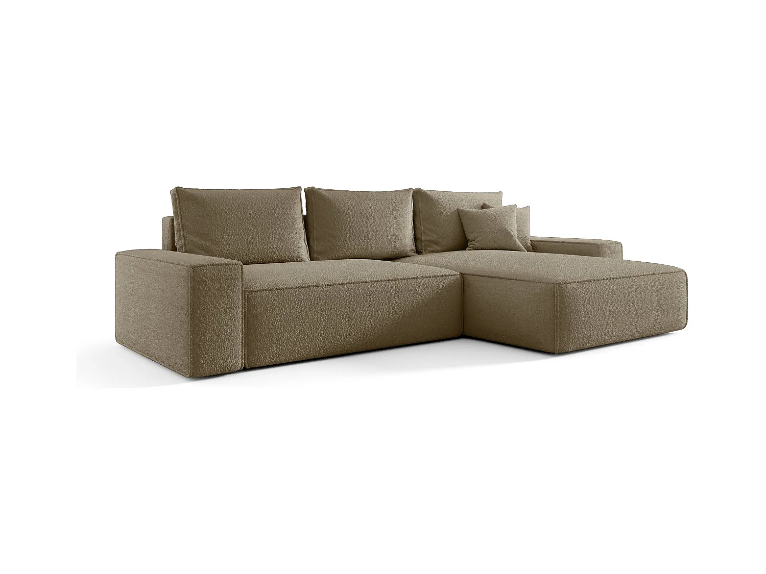 ECKSOFA MONA mit Schlaffunktion QUELLE 18 Hellbraun Rechts L-Form Sofa mit Stauraum Bettkasten Wohnzimmersofa Couch Sofa Bettsofa Bettkasten Bettcouch