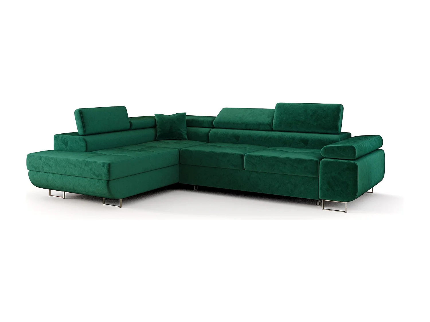 ECKSOFA EMILY mit Schlaffunktion Monolith 37 Grün Links L-Form Sofa mit Stauraum Bettkasten Wohnzimmersofa Couch Sofa Bettsofa Bettkasten Bettcouch