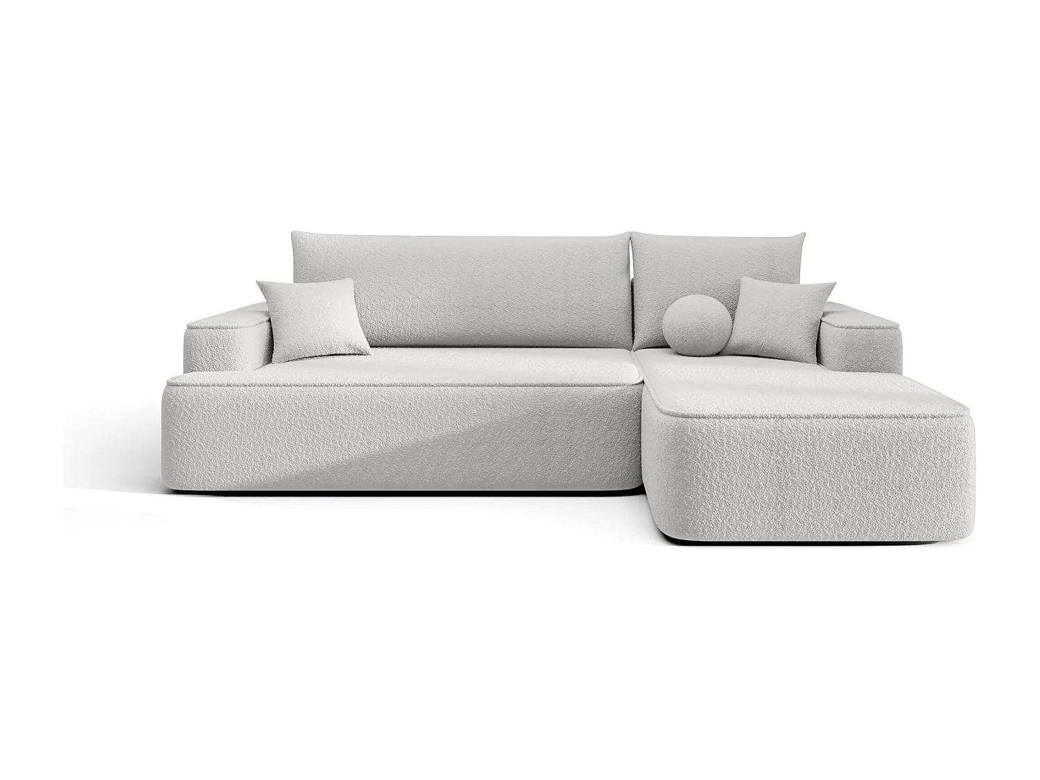 ECKSOFA mit Schlaffunktion FIGO Quelle 01 Weiß Rechts L-Form Sofa mit Stauraum Bettkasten Wohnzimmersofa Couch Sofa Bettsofa Bettkasten Bettcouch
