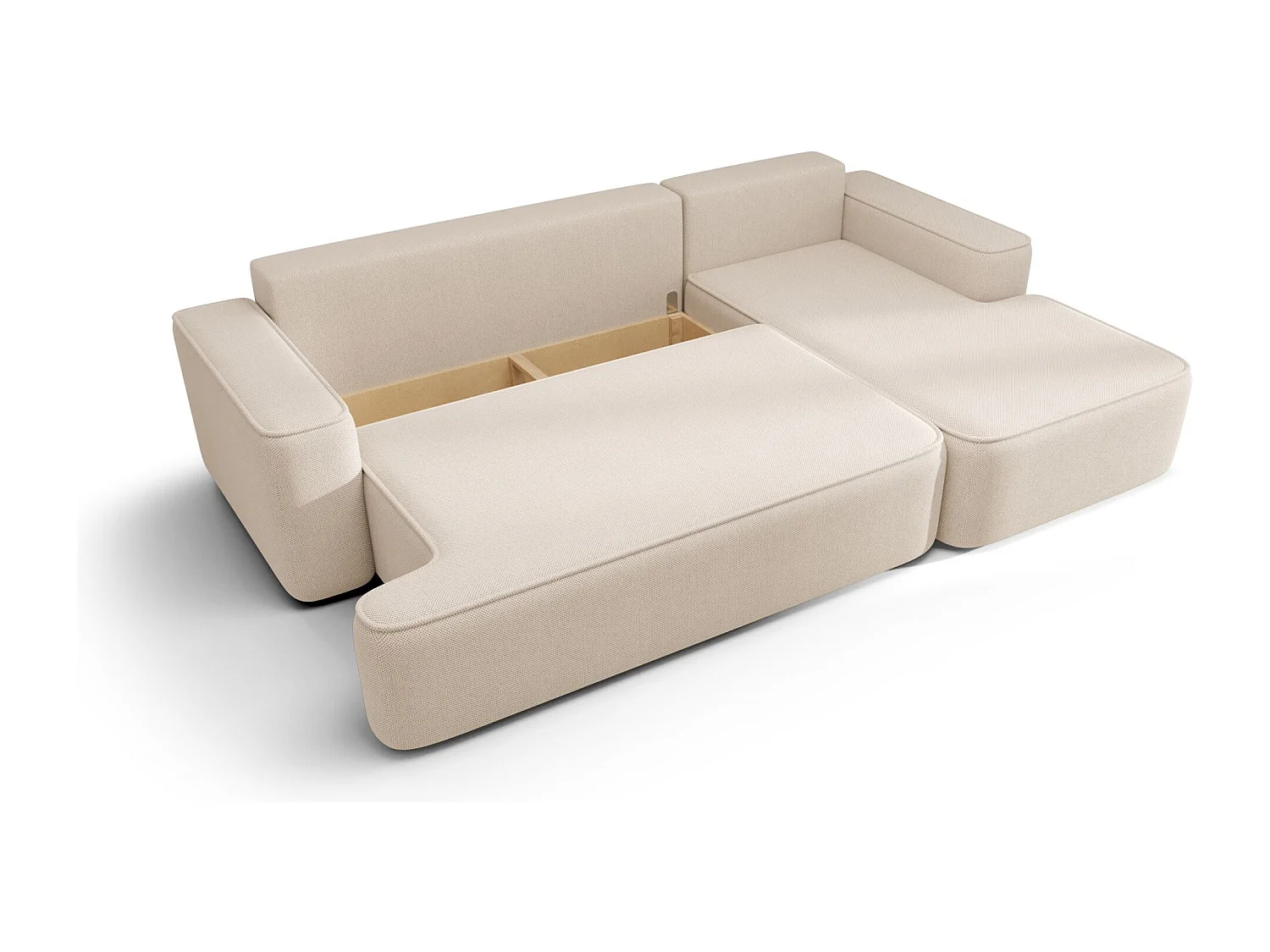 ECKSOFA mit Schlaffunktion FIGO Quelle 01 Weiß Rechts L-Form Sofa mit Stauraum Bettkasten Wohnzimmersofa Couch Sofa Bettsofa Bettkasten Bettcouch
