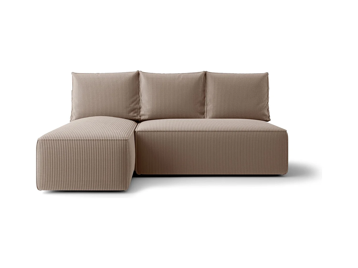 ECKSOFA mit Schlaffunktion SAVIO MINI Poso 02 Hellbraun Links L-Form Sofa mit Stauraum Bettkasten Wohnzimmersofa Couch Sofa Bettsofa Bettkasten Bettcouch