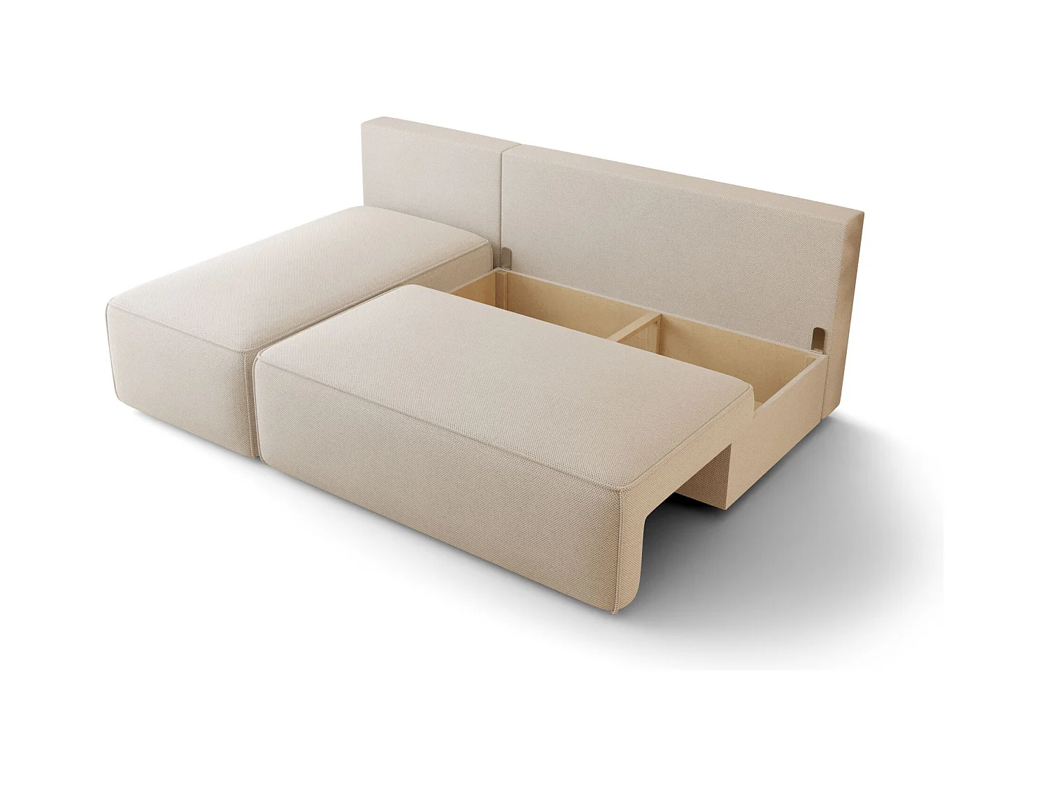 ECKSOFA mit Schlaffunktion SAVIO MINI Poso 02 Hellbraun Links L-Form Sofa mit Stauraum Bettkasten Wohnzimmersofa Couch Sofa Bettsofa Bettkasten Bettcouch