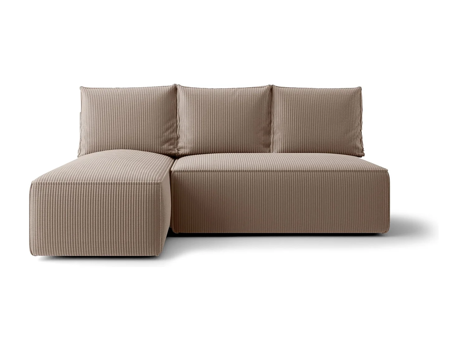 ECKSOFA mit Schlaffunktion SAVIO MINI Poso 02 Hellbraun Links L-Form Sofa mit Stauraum Bettkasten Wohnzimmersofa Couch Sofa Bettsofa Bettkasten Bettcouch