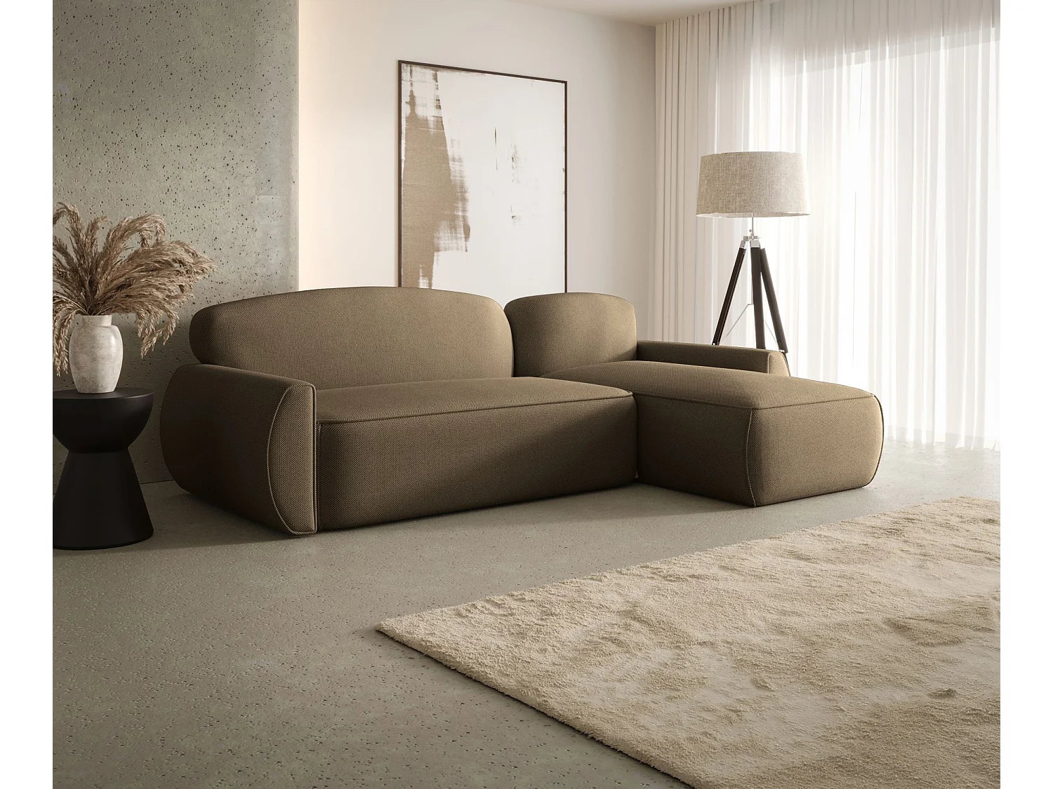 ECKSOFA mit Schlaffunktion LUCAS Curio 20 Braun Rechts L-Form Sofa mit Stauraum Bettkasten Wohnzimmersofa Couch Sofa Bettsofa Bettkasten Bettcouch