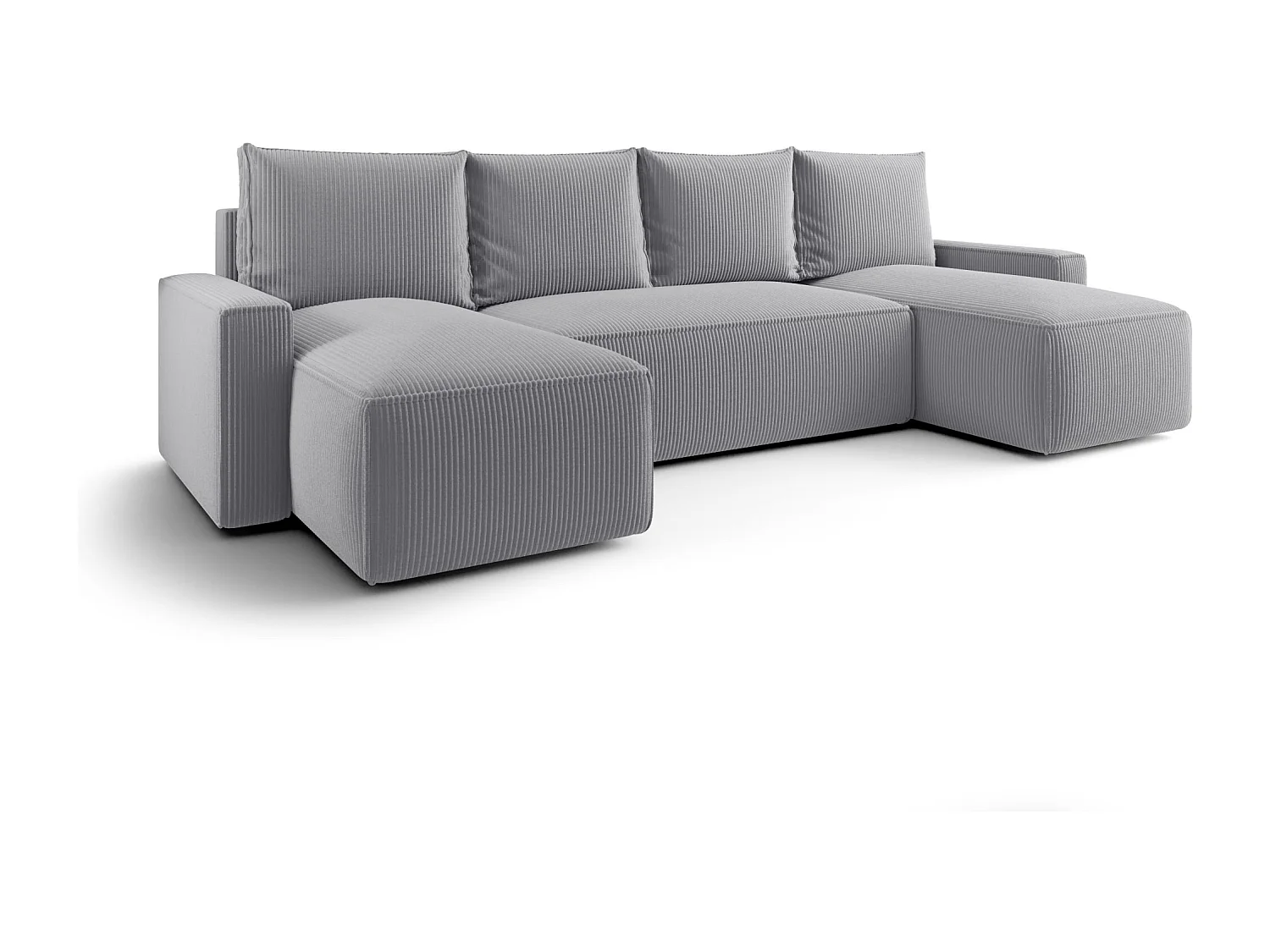 Narożnik z funkcją spania SAVIO U Poso 55 szary U-Form Sofa z pojemnikiem na pościel sofa do salonu, sofa rozkładana, sofa z pojemnikiem