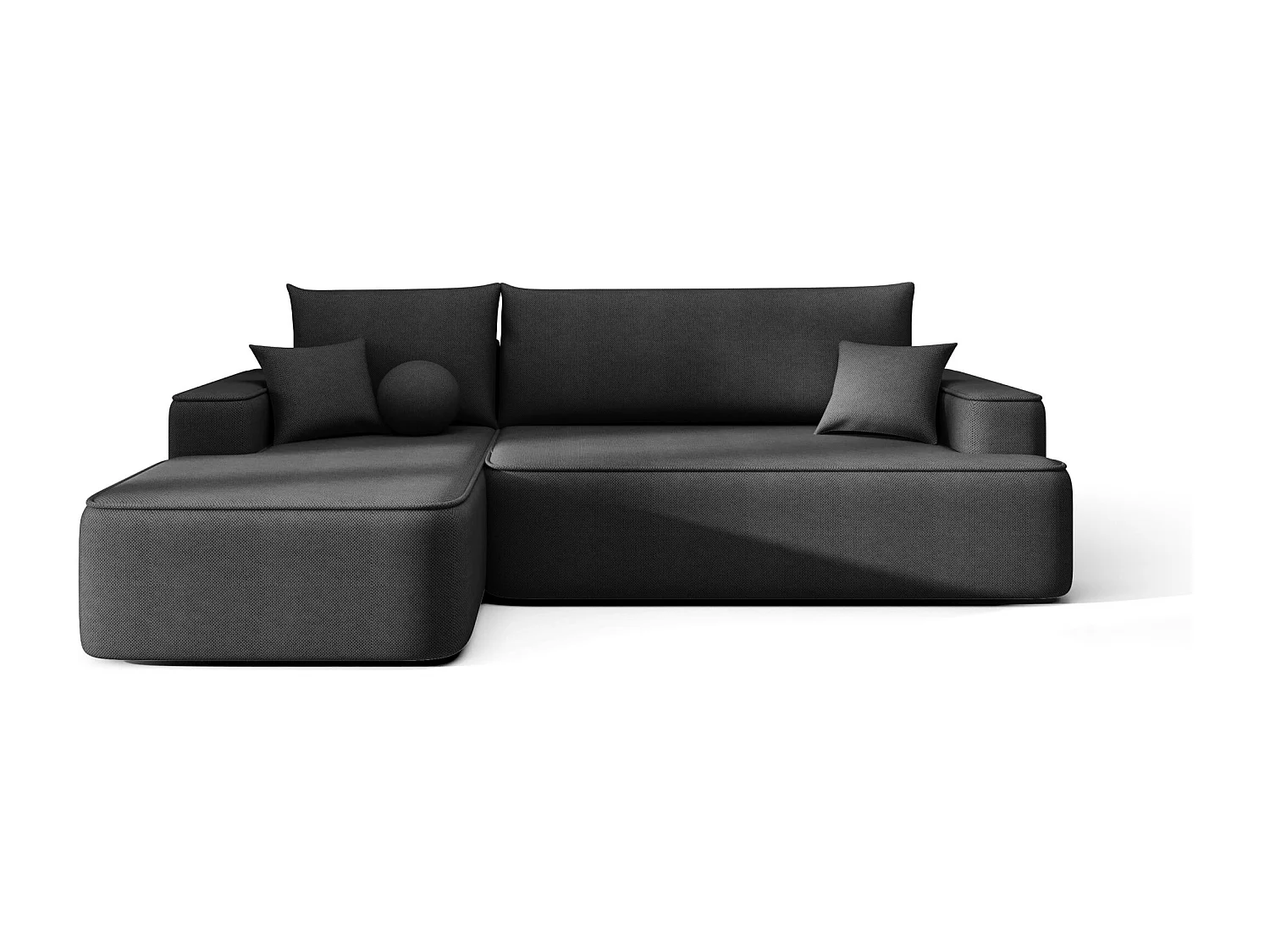 ECKSOFA mit Schlaffunktion FIGO Curio 97 Dunkelgrau Links L-Form Sofa mit Stauraum Bettkasten Wohnzimmersofa Couch Sofa Bettsofa Bettkasten Bettcouch