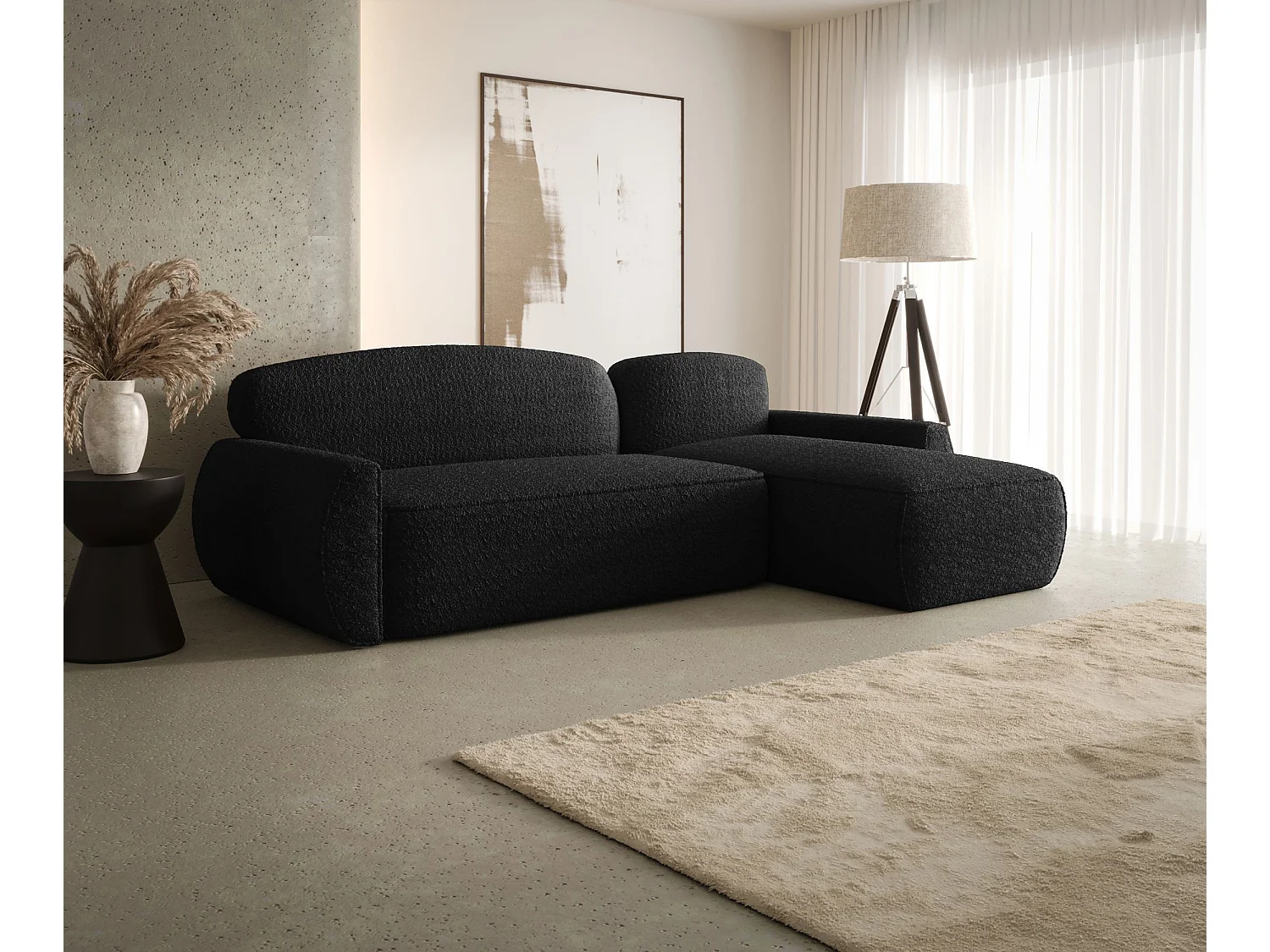 ECKSOFA mit Schlaffunktion LUCAS Quelle 100 Schwarz Rechts L-Form Sofa mit Stauraum Bettkasten Wohnzimmersofa Couch Sofa Bettsofa Bettkasten Bettcouch