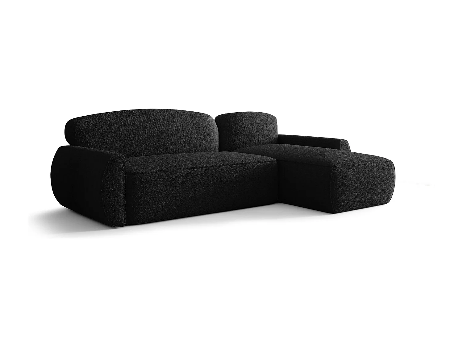 ECKSOFA mit Schlaffunktion LUCAS Quelle 100 Schwarz Rechts L-Form Sofa mit Stauraum Bettkasten Wohnzimmersofa Couch Sofa Bettsofa Bettkasten Bettcouch