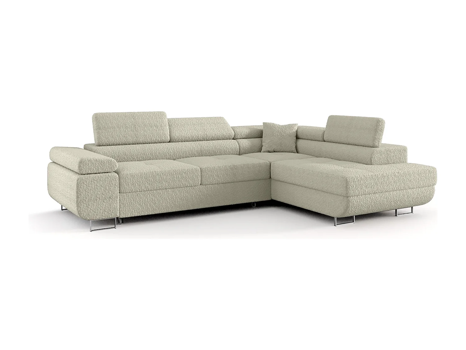 ECKSOFA EMILY mit Schlaffunktion Quelle 03 Beige Rechts L-Form Sofa mit Stauraum Bettkasten Wohnzimmersofa Couch Sofa Bettsofa Bettkasten Bettcouch
