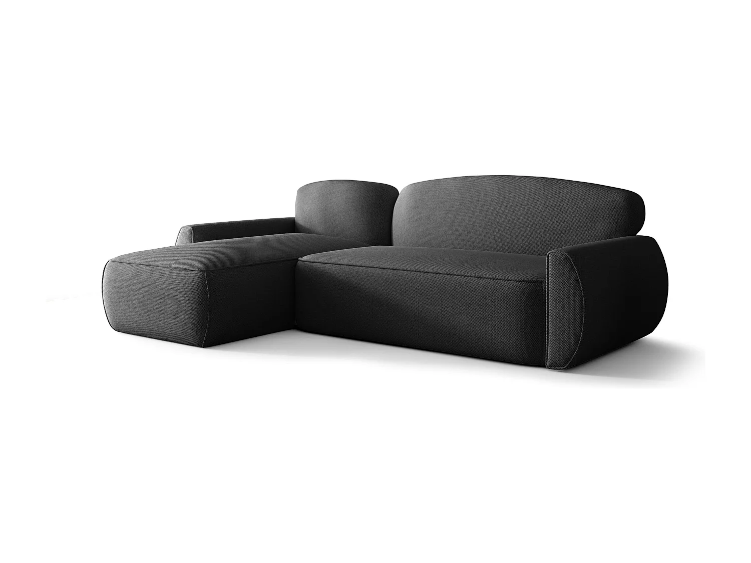 ECKSOFA mit Schlaffunktion LUCAS Curio 97 Dunkelgrau Links L-Form Sofa mit Stauraum Bettkasten Wohnzimmersofa Couch Sofa Bettsofa Bettkasten Bettcouch