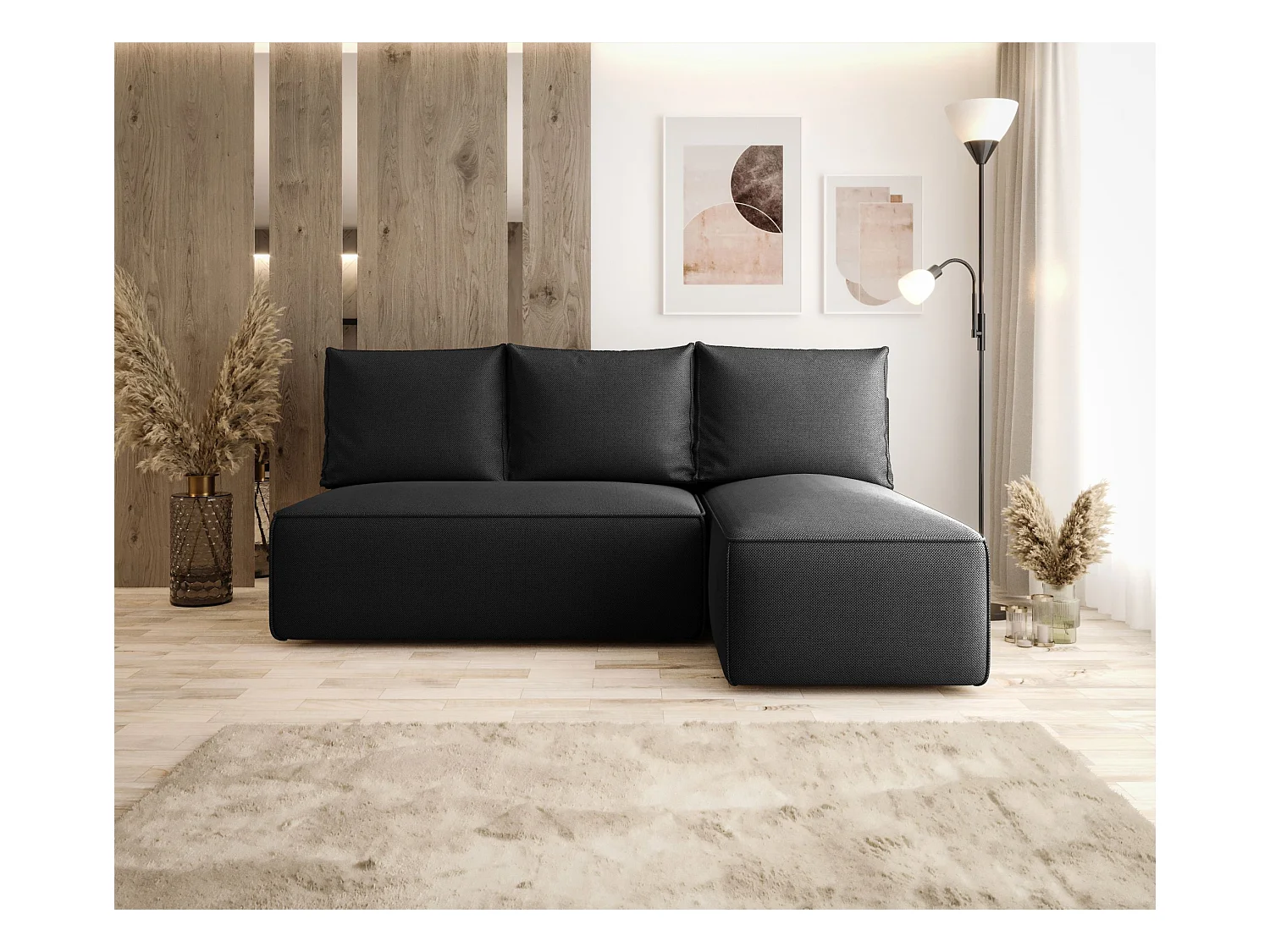 ECKSOFA mit Schlaffunktion SAVIO MINI Curio 97 Dunkelgrau Rechts L-Form Sofa mit Stauraum Bettkasten Wohnzimmersofa Couch Sofa Bettsofa Bettkasten Bettcouch